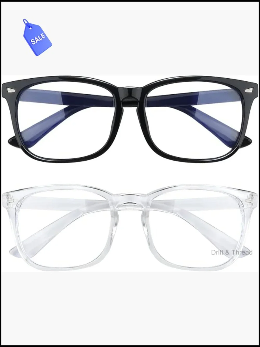 Blue Light Glasses 2 Pack for Men Women UV Protection Computer Gaming Reading